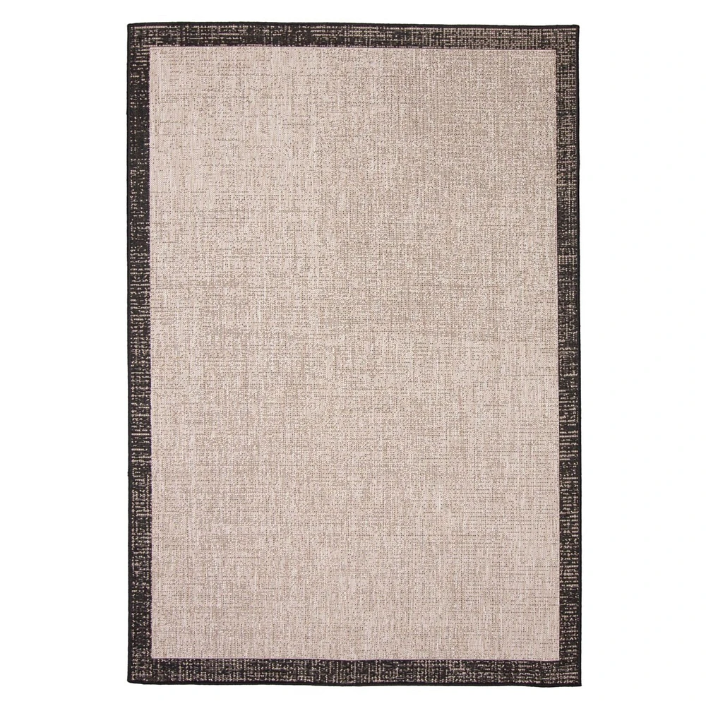 Chaudhary Living Bordered Rectangular Area Throw Rug - 7.75' x 10' - Gray and Black