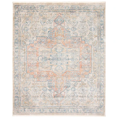 Chaudhary Living 6.5' x 9.75' Beige and Brown Medallion Rectangular Area Throw Rug