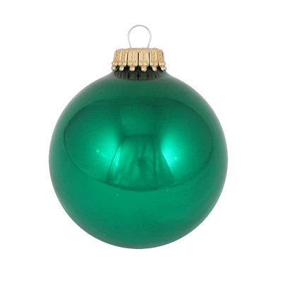 Christmas by Krebs 8ct Emerald Green Shiny Glass Christmas Ball Ornaments 2.5" (67mm)