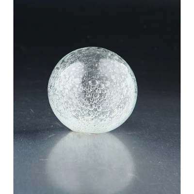 CC Home Furnishings 4" Clear Hand Blown Glass Ball Tabletop Decor