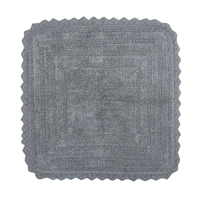 Contemporary Home Living 24" Gray Small Square Home and Bathroom Essentials Crochet Bath Mat