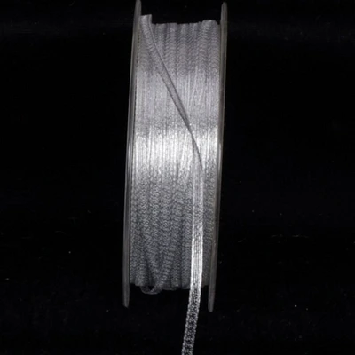 The Ribbon People Sheer Metallic Silver Solid Craft Ribbon 0.25" x 200 Yards