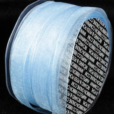 The Ribbon People Blue Narrow Organdy Craft Ribbon 5/8 x 100 Yards