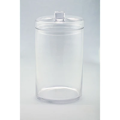 CC Home Furnishings 16" Clear Solid Cylindrical Hand Blown Glass Jar with Finial Lid