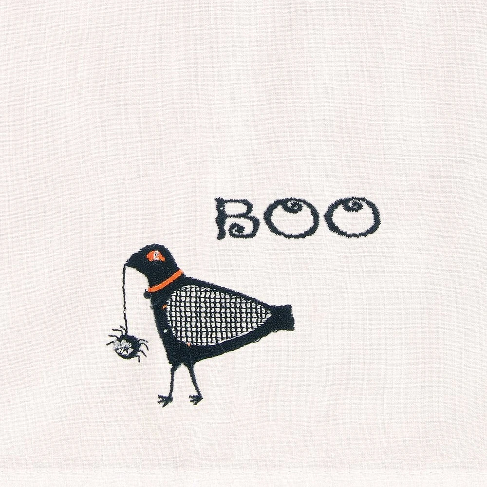 Black Crow Beaded Halloween Guest Towel