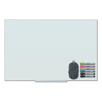 U Brands Floating Glass Dry Erase Board 36 x White