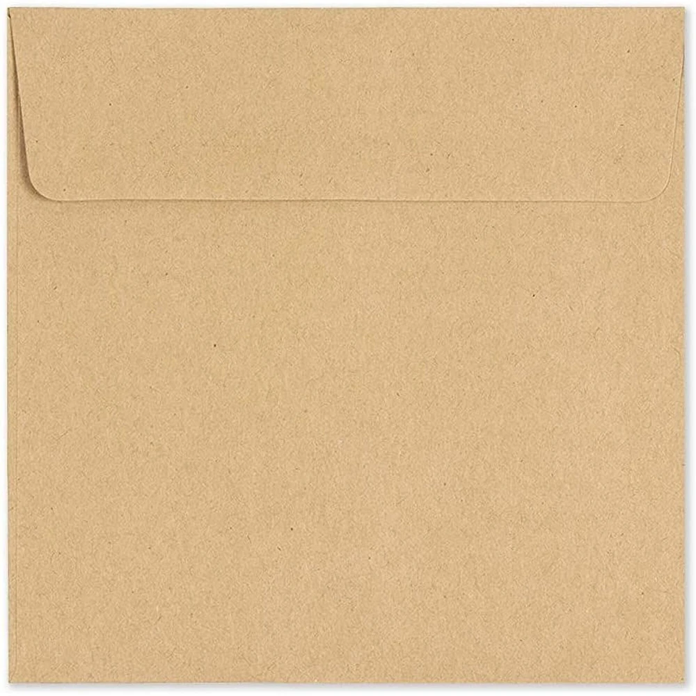 50 Pack Square Kraft Envelopes for Invitation & Greeting Cards, 5.5x5.5
