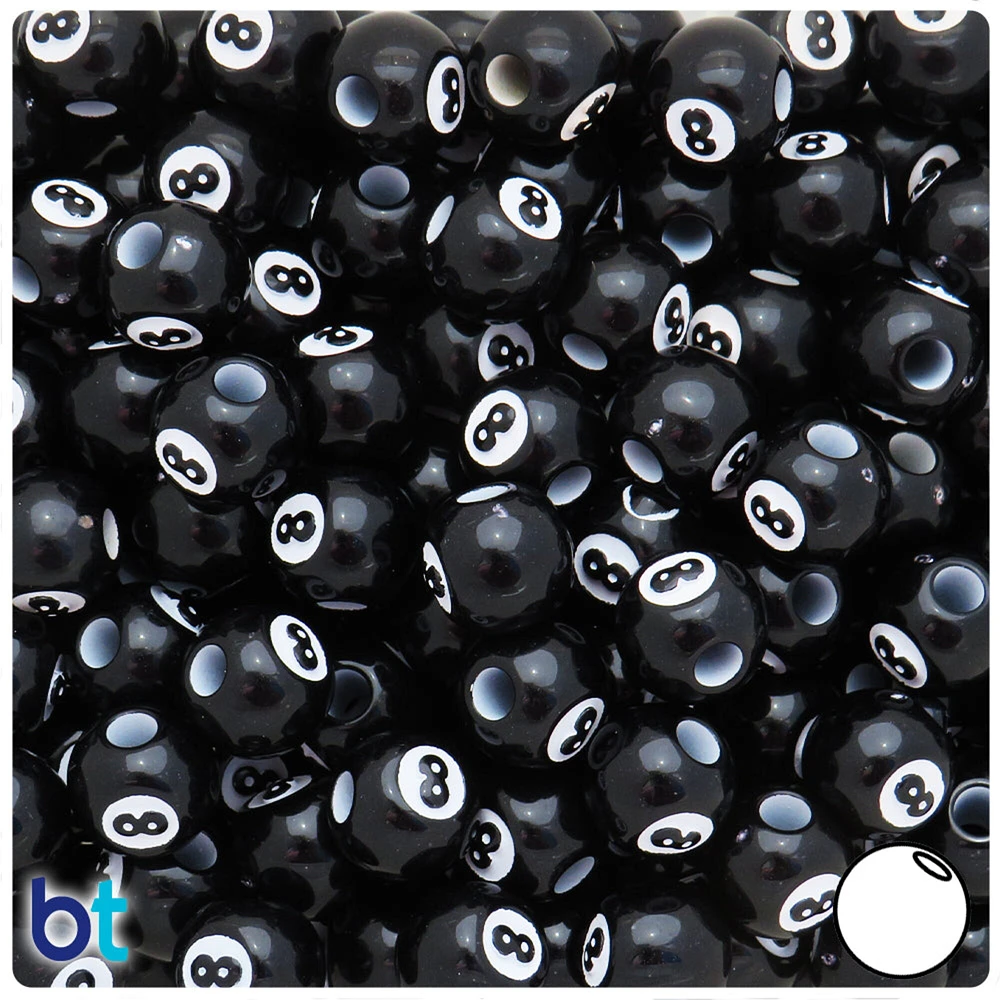 BeadTin Opaque 12mm Round Plastic Pony Beads