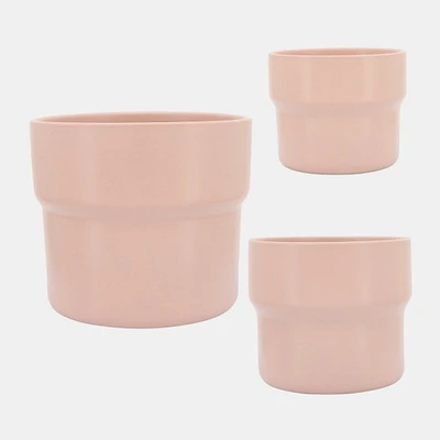 Kingston Living Mushroom Standing Planters - 10" - Blush Pink - Set of 3