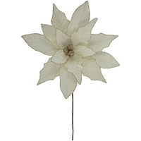 Northlight 24" Cream Poinsettia Christmas Stem Spray