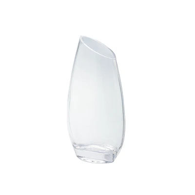 CC Home Furnishings 10" Clear Solid Angel Rim Handblown Vase