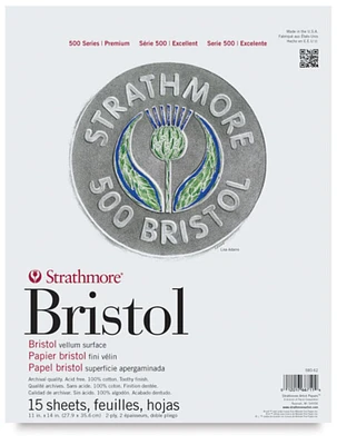 Strathmore Bristol Pad - 11" x 14", 2-ply, Vellum, 15 Sheets