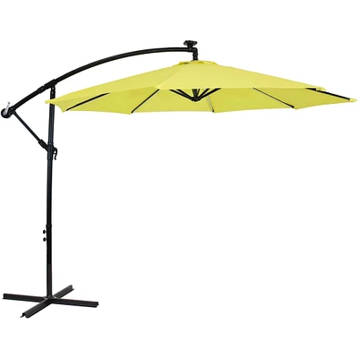 Sunnydaze 9.5 ft Solar Cantilever Offset Patio Umbrella - Sunshine by