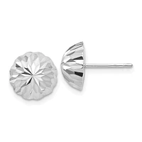 14K White Gold Half Ball Stud Earrings Jewelry 9.5mm 10mm x 10mm