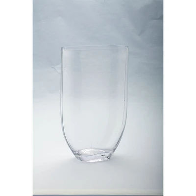 CC Home Furnishings 12" Clear Solid Tapered Oval Shaped Vase