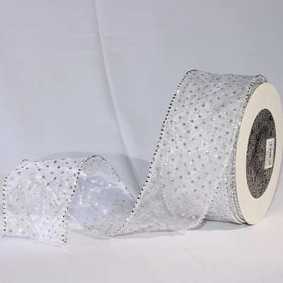 The Ribbon People Shimmering Silver Semi Sheer Brooklyn Wired Craft Ribbon 3" x 20 Yards