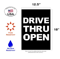 Drive Thru Open Decorative Open Flag