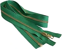 #5 Brass YKK Medium Weight Jacket Separating Zipper - Choose Your Length - Color: Kelly Green #540 - Made in The United States (1 Zipper Per Pack) (Brass - 30" Inches)