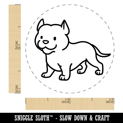 Pit Bull Standing Dog Self-Inking Rubber Stamp for Stamping Crafting Planners