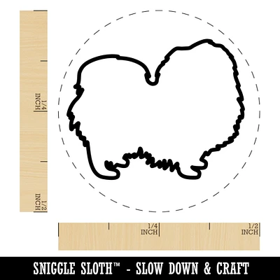 Pekingese Dog Outline Self-Inking Rubber Stamp for Stamping Crafting Planners