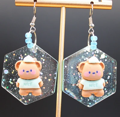 Teddy bear earrings