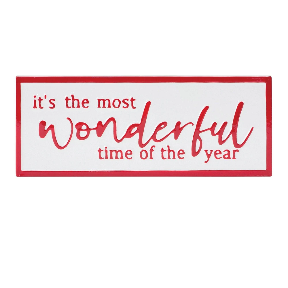 Melrose 17" Rectangular Wonderful Christmas Wall Sign