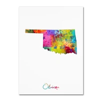 Trademark Fine Art Michael Tompsett Oklahoma Map Canvas Wall Art 35 x 47 Inches