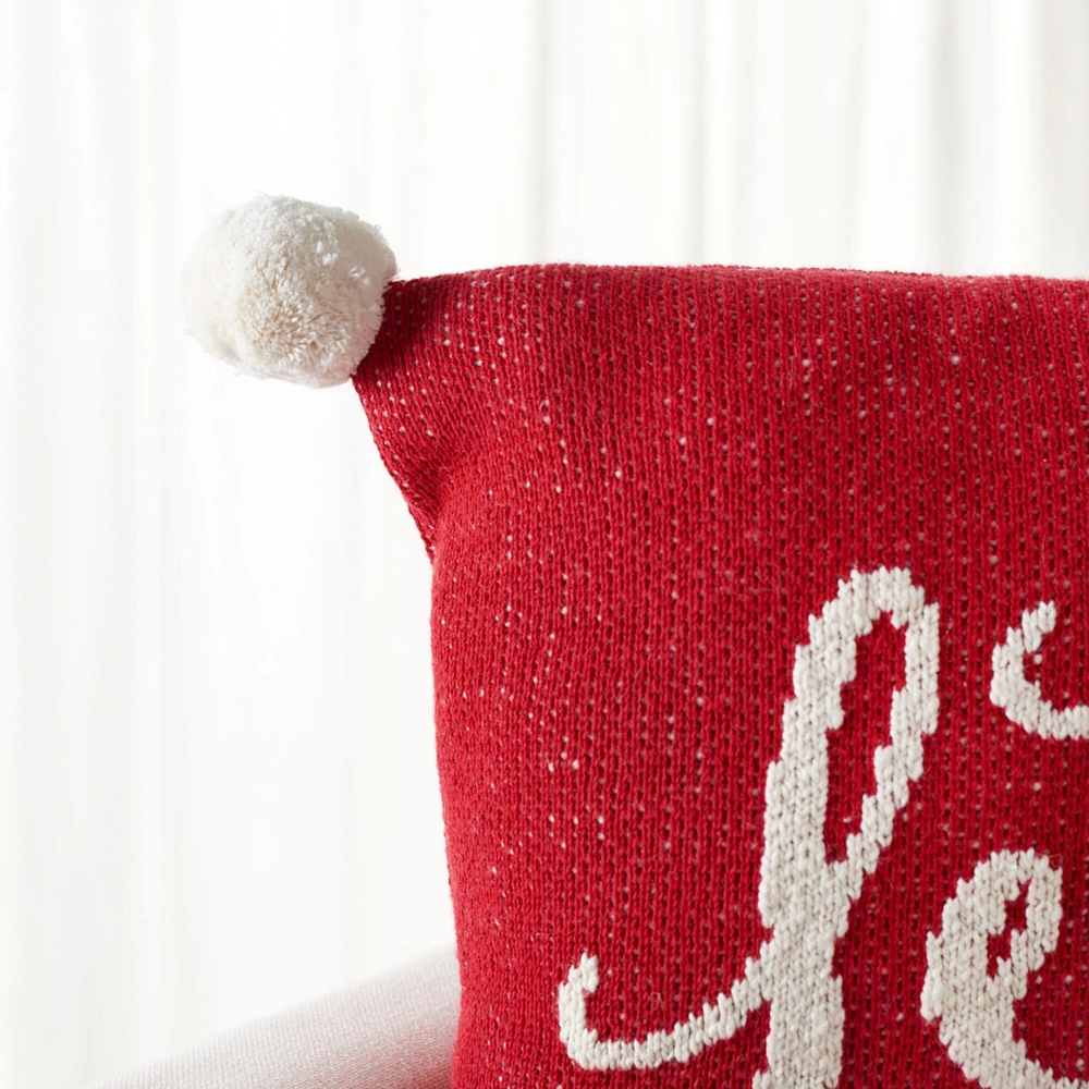 Safavieh   Let It Snow Holiday Pillow Red / White