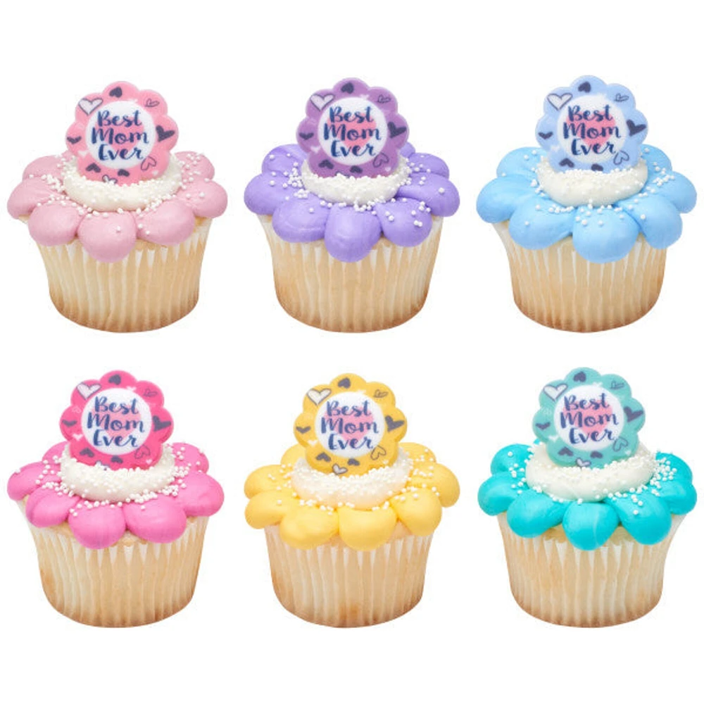 Best Mom Ever Cupcake Rings, 12ct