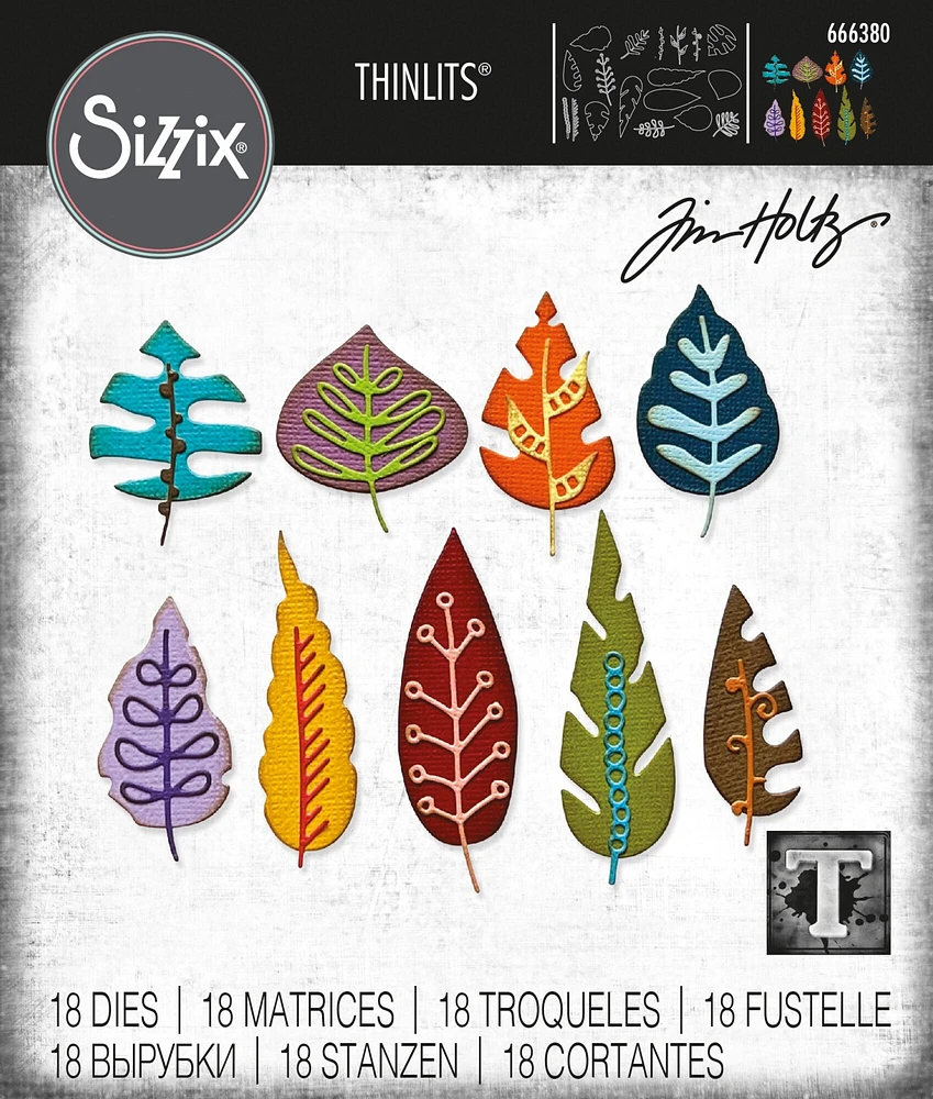 Sizzix Thinlits Dies By Tim Holtz 18/Pkg-Artsy Leaves
