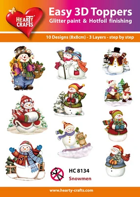 Hearty Crafts Easy3D Precut Toppers - Snowmen