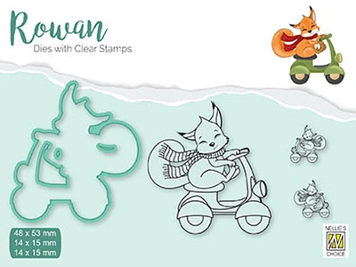 Nellie's Choice Rowan Dies with Clear Stamps Christmas Fox