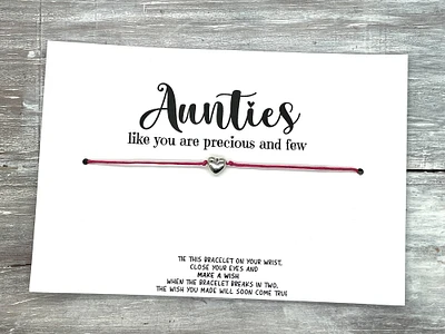 Aunties like you are precious and few wish bracelet-Heart charm bracelet