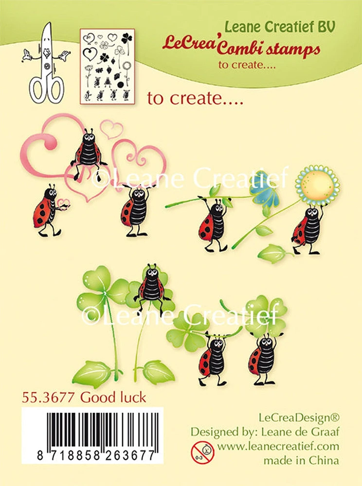 Leane Creatief LeCrea Combi clear stamp Good Luck