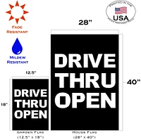 Drive Thru Open Decorative Open Flag