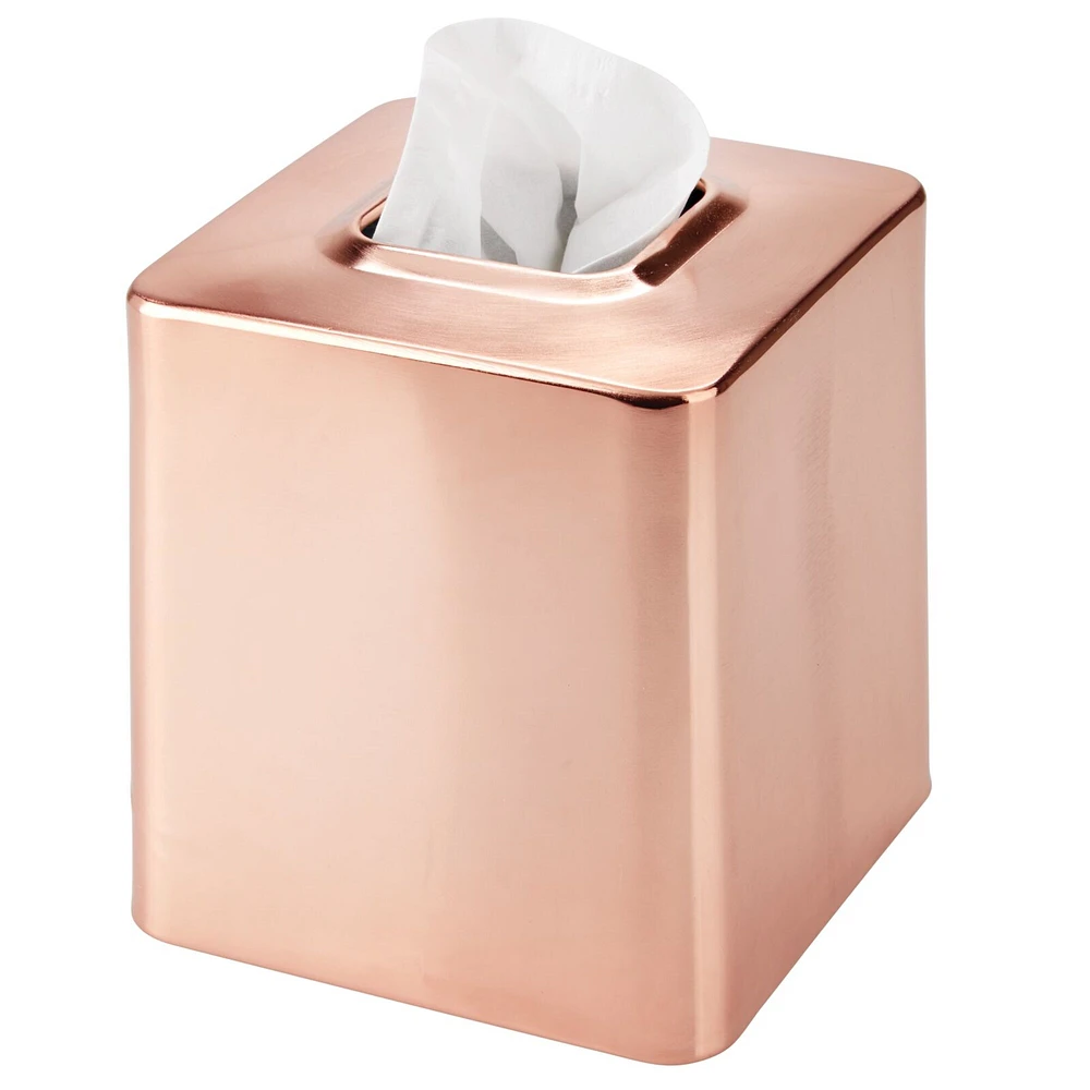 mDesign Metal Square Tissue Box Cover for Bathroom