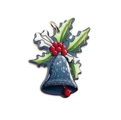 1, 4 or 20 Pieces: Creepy Christmas Holiday Bell Charms - Double Sided