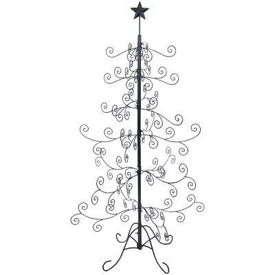 Sunnydaze Noelle Indoor Black Metal Christmas Ornament Tree - 5 ft by