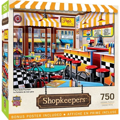 MasterPieces Shopkeepers - Pops Soda Fountain 750 Piece Puzzle