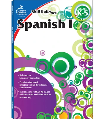 Carson Dellosa Skill Builders Spanish Workbook for Kids Ages 5-12, Grades K-5 Spanish I Workbooks for Alphabet, Numbers, Vocabulary and More