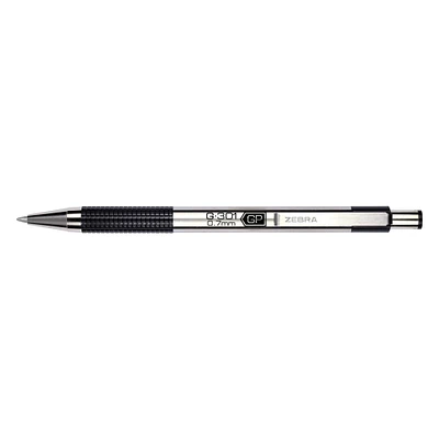 Zebra G-301 Retractable Gel Pen, .7mm, Black