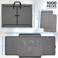 Jumbl Velcro Puzzle Portfolio Caddy, Puzzle Holder W/Puzzle Trays & Handle for 1,000-Piece Puzzles