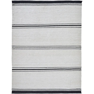 Signature Home Collection Striped Rectangular Area Throw Rug - 7.75' x 10.25’ - Cream and Black