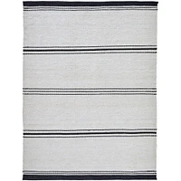 Signature Home Collection Striped Rectangular Area Throw Rug - 7.75' x 10.25’ - Cream and Black