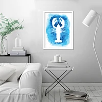 Watercolor Blue Background Lobste by Jetty Home Frame  - Americanflat