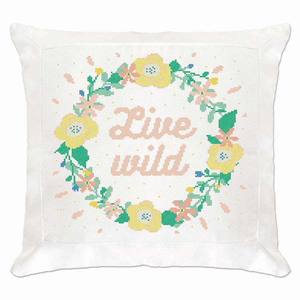 Herrschners  Live Wild Pillow Cover Counted Cross-Stitch Kit