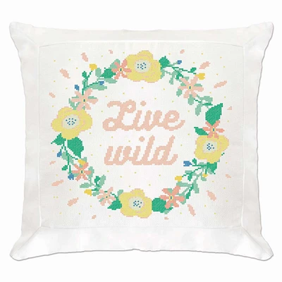 Herrschners  Live Wild Pillow Cover Counted Cross-Stitch Kit
