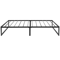 Merrick Lane Varallo 14 Inch Steel Bed Frame With Steel Slat Support For Any Mattress (No Box Spring Required)