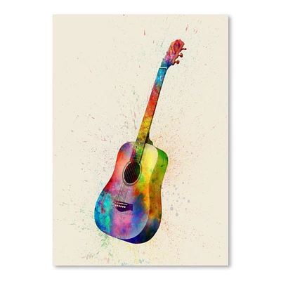 Acoustic Guitar Abstract Watercolor by Michael Tompsett Poster Art Print