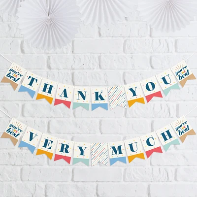 Big Dot of Happiness Thank You So Very Much - Gratitude Mini Pennant Banner - Thank You Very Much